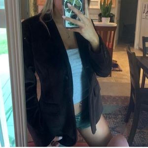 brown suede/velvet blazer